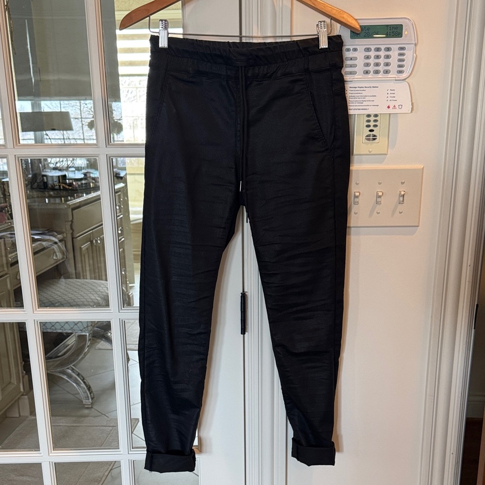 Women’s Pleather Black Jogger Pants